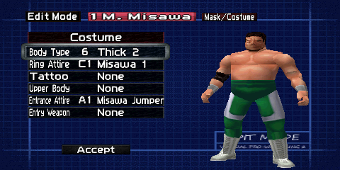 Screenshot of the Costume editor.